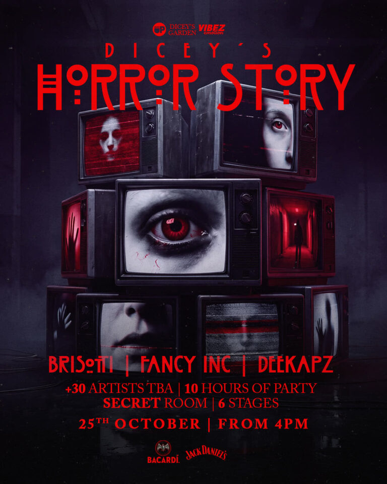 Flyer for Dicey’s Horror Story, Halloween at Dicey’s Garden, Dublin, 25 October 2026 from 4pm